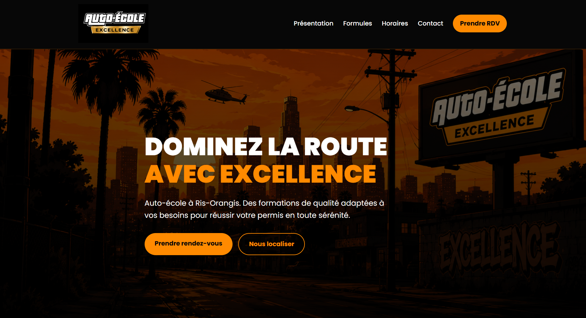Aperçu du projet Auto École Excellence